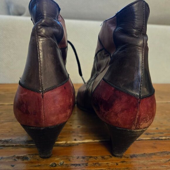 Maripe Vintage Soft Leather Patchwork Heels Retro style, perfect for Autumn! - Picture 10 of 11